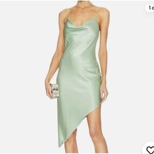 SOLD Alice & Olivia Harmony Cowlneck Slip Midi Dress Size 8